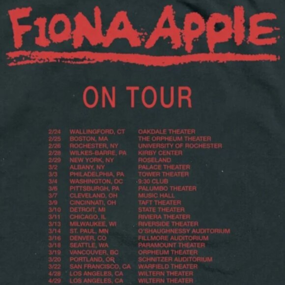 Fiona Apple Fast As You Can On Tour T-Shirt, Fast As You Can T-Shirt - Picture 4 of 4